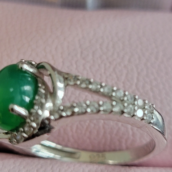 Sterling Silver Ring With Natural Green Diopside 1.70 Ct With Apprasial - Picture 3 of 10